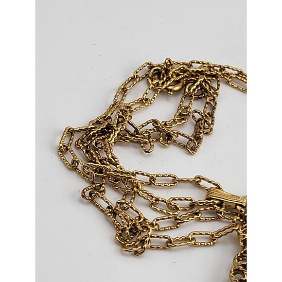 Vintage Cameo Pendant Necklace Gold Tone Profile w/Black Victorian Revival 24in - Picture 5 of 8